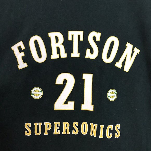 Fortson 21 Seattle Super Sonics Green Men's 2XL T Shirt - Picture 2 of 5